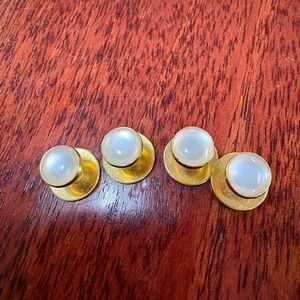Elegant Gold and Mother of Pearl Tuxedo Buttons